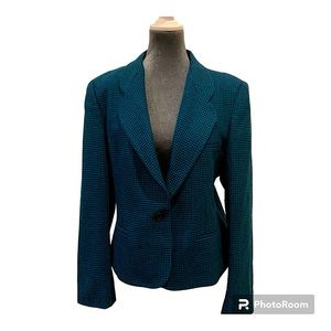 SALE 2 for $20! Evan Picone Classic Tailored Wool Teal and Black Blazer/Sz16
